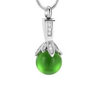 ZEZILE Verre perle urne crémation collier bijoux cendres porte-cendres pour les femmes urne bijoux pour cendres souvenir en acier inoxydable