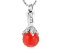 ZEZILE Verre perle urne crémation collier bijoux cendres porte-cendres pour les femmes urne bijoux pour cendres souvenir en acier inoxydable