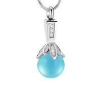 ZEZILE Verre perle urne crémation collier bijoux cendres porte-cendres pour les femmes urne bijoux pour cendres souvenir en acier inoxydable
