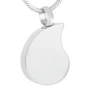 ZEZILE Vierge gravé en forme de larme crémation pendentif 316L en acier inoxydable goutte d’eau forme urne commémorative bijoux pour cendres