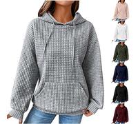 ZEZKT 2024 Sweat à Capuche pour Femme - Mi-épais - en Coton - Long - Sweatshirt à Capuche pour Femmes - Col Rond - Grande Taille - Loisirs - Sport - T-Shirt à Manches Longues - Hoodies pour Femme