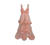 ZEZKT Robe Grossesse Femme Jupe Longue en Mousseline de Soie Maternité Photographie Couleur Unie Élégant Shooting Photo Maxi de Ceremonie Femme Mariage Soirée Couleur Unie