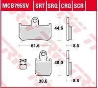 TRW Jeu de plaquettes de frein MCB795 sans homologation routière