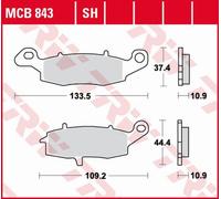 ZF PLAQUETTES DE FREIN KH231 ORGANIQUE KAWASAKI VN 900 '06-'17, VN 150