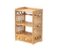 Zf9tBw5sH Étagères de Rangement Bibliothèque Verticale à Double Couche, Support de Rangement rétro Chinois for Bureau Bibliothèque
