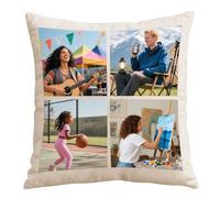 ZFEBHMY Housse Coussin Personnalisé,Super Doux Peluche Housses de Coussin,Recto-Verso Tout Image,Anniversaire Décoratif Housse de Coussin Créatif Cadeau-D1-4photos