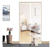 ZFEBHMY Moustiquaire Magnétique Porte,Fermeture Automatique Auto-Adhésif Rideau Fermeture Magnétique Moustiquaire,Plein Cadre Fermeture,pour Couloirs Portes Patio-White A||170x215cm(66x84inch)