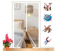ZFEBHMY Porte Moustiquaire MagnéTique Auto AdhéSif Anti Insecte Maille Rideau Portes Fermeture Muet Automatique Facile À Installer sans PerçAge,pour Balcon SéJour-White-b|| 90x200cm(35x78inch)