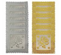 ZFFKZ Lot de 12 dessous de verre (doré et argenté) | Dessous de verre avec design en dentelle, 11 cm, résistants à la chaleur et antidérapants | Décoration de table élégante pour fêtes et idées