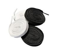 zffkz Lot de 4 lacets plats pour baskets (2 lacets blancs, 2 lacets noirs) 120 cm × 8 mm, tressés de qualité supérieure, pour le sport, la course, la toile, les loisirs, etc.