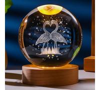 ZFFLYH 3D Crystal Ball Cadeaux d'animaux, Boule De Cristal Night Light Figurines Décor Verre Animaux Figurine Colibri Stuff Ornament Verre Boule Décorative pour Le Bureau À La Maison,Birds