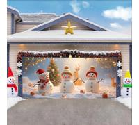 ZFFLYH Bannière Couverture Porte Garage De Noël, Grandes Toiles De Fond, Couverture Porte De Vacances, Murale pour Décoration Noël, Décoration pour La Veille De Noël,Snowman,16 * 7FT