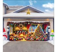 ZFFLYH Bannière Couverture Porte Garage De Noël, Grandes Toiles De Fond, Couverture Porte De Vacances, Murale pour Décoration Noël, Décoration pour La Veille De Noël,Home Gifts,16 * 7FT