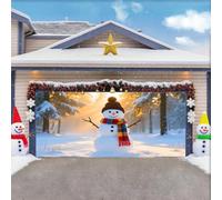 ZFFLYH Bannière Couverture Porte Garage De Noël, Grandes Toiles De Fond, Couverture Porte De Vacances, Murale pour Décoration Noël, Décoration pour La Veille De Noël,Snowman a,6.5 * 5FT