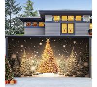 ZFFLYH Bannière Porte De Garage De Noël Décoration Arrière Plan De Noël Bonne Année Décor Fond pour Photographie Intérieure Extérieure Fête De Noël Décor Mural,A Christmas Tree,16X7FT