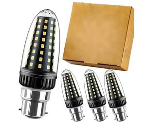 ZFFOZZ Ampoule LED Rétro Élégante à Spectre Complet - Cône 20W et Cylindre 30W, E12-E26, 6000K/3000K, CQS 98+, 2100lm(Cool White,B22-20W)