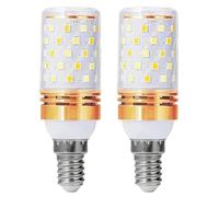 ZFFOZZ Ampoules LED E14/E26/E27 à Culot à Vis Standard 12W 16W, Équivalent 60W, pour Camping-car, Panneaux Solaires Hors Réseau, Bateau, Lot de 2(E14-12W-gold,Blue)