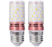 ZFFOZZ Ampoules LED E14/E26/E27 à Culot à Vis Standard 12W 16W, Équivalent 60W, pour Camping-car, Panneaux Solaires Hors Réseau, Bateau, Lot de 2(E27-12W-pink,Neutral)