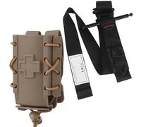 ZFFOZZ Kit de Tourniquet Tactique, Tourniquet Rotatif Uni-Manuel avec Poche de Détachement Rapide, Equipement Médical de Survie d'urgence Outdoor(Brown)
