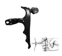 ZFFOZZ Lâcher de Pouce pour Arc à Poulies, Aide à la Détente à Prise Métallique 4 Doigts pour Arcs à Poulies, Accessoire de Tir à l'arc pour Le Tir Extérieur et la Chasse(Black)