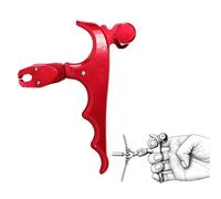 ZFFOZZ Lâcher de Pouce pour Arc à Poulies, Aide à la Détente à Prise Métallique 4 Doigts pour Arcs à Poulies, Accessoire de Tir à l'arc pour Le Tir Extérieur et la Chasse(Red)