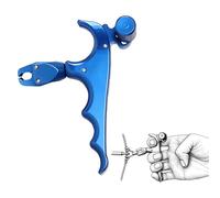 ZFFOZZ Lâcher de Pouce pour Arc à Poulies, Aide à la Détente à Prise Métallique 4 Doigts pour Arcs à Poulies, Accessoire de Tir à l'arc pour Le Tir Extérieur et la Chasse(Blue)
