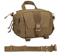 ZFFOZZ Poche Administrative Tactique en Nylon 500D - Sac Utilitaire EDC MOLLE avec Strapule et Fixation à Ceinture pour une Organisation Compacte des Équipements(Brown)