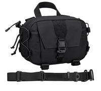 ZFFOZZ Poche Administrative Tactique en Nylon 500D - Sac Utilitaire EDC MOLLE avec Strapule et Fixation à Ceinture pour une Organisation Compacte des Équipements(Black)