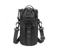 ZFFOZZ Pochette Tactique Molle pour Bouteille d'eau, Sacoche EDC à Ouverture par Cordon de Serrage avec Bandoulière et Poignée, pour Le Camping et La Randonnée(Black)