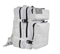 ZFFOZZ Sac à dos tactique militaire 45 L Molle Army Assault Pack Bug Out Bag Randonnée Treeking Sac à dos grande capacité dos(White)