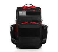 ZFFOZZ Sac à dos tactique militaire 45 L Molle Army Assault Pack Bug Out Bag Randonnée Treeking Sac à dos grande capacité dos(Black and red)