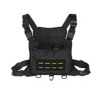 ZFFOZZ Sacoche de Poitrine Tactique EDC, Sac de Poitrine Utilitaire Molle, Pochette de Pêche pour la Poitrine, pour la Vie Quotidienne le Cyclisme le Camping et la Randonnée(Black)