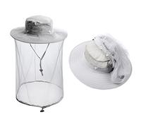 ZffXH Chapeau Anti Moustique, Chapeau Moustiquaire, Chapeau Apiculteur, Chapeau De Soleil D'été en Maille Safari pour Le Camping Et La Pêche avec Filet Et Voile pour Homme Et Femme