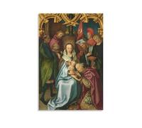 ZFHSFZ Hans Holbein The Younger Toile de peinture à l'huile imperméable pour salle de bain, cuisine, dortoir, affiche amovible, sans résidus, facile à nettoyer, 30 x 45 cm, style sans cadre