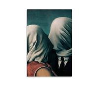 ZFHSFZ René Magritte Toile de peinture à l'huile pour décoration murale imperméable sans résidus, facile à nettoyer, pour salle de bain, cuisine, dortoir, 50 x 75 cm, style sans cadre