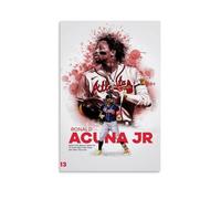 ZFHSFZ Ronald Acuña Jr. Toile de peinture à l'huile imperméable amovible sans résidus pour salle de bain, cuisine, dortoir, facile à nettoyer, 50 x 75 cm, style sans cadre