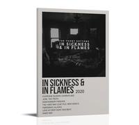 ZFHSFZ The Front Bottoms In Sickness & In Flames Toile de peinture à l'huile pour décoration murale imperméable pour salle de bain, cuisine, dortoir, facile à nettoyer, 50 x 75 cm, style cadre