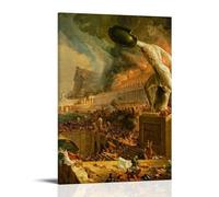 ZFHSFZ Thomas Cole The Course of Empire Toile de peinture à l'huile pour décoration murale imperméable pour salle de bain, cuisine, dortoir, sans résidus, facile à nettoyer, 50 x 75 cm, style cadre