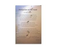 ZFHSFZ Toile de peinture à l'huile avec impression d'empreintes de pas dans le sable - Décoration murale imperméable pour salle de bain, cuisine, dortoir - Sans cadre - Facile à nettoyer - 30 x 45 cm