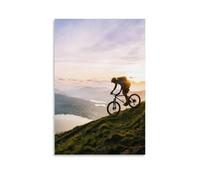 ZFHSFZ Toile de peinture à l'huile de compilation de vélo de montagne, décoration murale, imperméable, pour salle de bain, cuisine, dortoir, affiches détachables, sans résidus, facile à nettoyer, 50 x