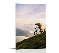 ZFHSFZ Toile de peinture à l'huile de compilation de vélo de montagne, décoration murale, imperméable, pour salle de bain, cuisine, dortoir, affiches détachables, sans résidus, facile à nettoyer, 50 x