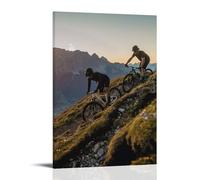 ZFHSFZ Toile de peinture à l'huile de compilation de vélo de montagne, décoration murale, imperméable, pour salle de bain, cuisine, dortoir, affiches détachables, sans résidus, facile à nettoyer, 60 x