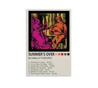 ZFHSFZ Toile de peinture à l'huile « Jordana And TV Girl Summer's Over » - Décoration murale imperméable pour salle de bain, cuisine, dortoir - Affiches détachables sans résidus - Facile à nettoyer