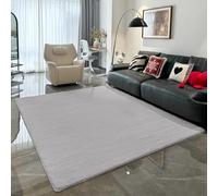 ZFHTAO Clean Girl Room Decor - descente de lit pour chambre à coucher - Lavable - En fourrure synthétique moelleuse - Pour chambre à coucher, salon - Gris clair - 140 x 150 cm