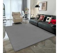 ZFHTAO Clean Girl Room Decor - descente de lit pour chambre à coucher - Lavable - En fourrure synthétique moelleuse - Pour chambre à coucher, salon - Gris fumé - 150 x 160 cm