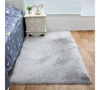 ZFHTAO Imitation Fourrure Douce Moelleux Tapis Fourrure Tapis à Poils Lavable en Machine Coussin Décorez Votre Salon et Votre Chambre Toutes Les Tailles - Gris 60x110cm