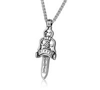 ZFHTJEKNCS Collier d’épée pour hommes en acier titane pendentif en acier inoxydable moulé européen et américain breloque pour hommes personnalisé