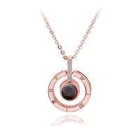 ZFHTJEKNCS Collier de projection de mémoire d’amour 100 langues Je t’aime couple Clavicule