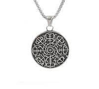 ZFHTJEKNCS Collier en acier inoxydable Viking transfrontalier pour hommes, cadenas en acier au titane rétro européennes et américaines accessoires simples