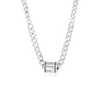 ZFHTJEKNCS Collier en lettres cylindriques pendentif en acier inoxydable hommes femmes chaîne hip-hop clavicule accessoires simples en titane